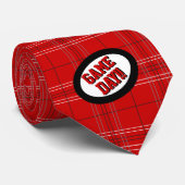 Red Kariert Pattern Game Day Neck Tie Krawatte (Gerollt)