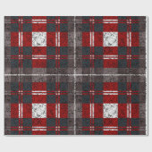 Red Kariert Patterns Weihnachten Geschenkpapier (Flach)