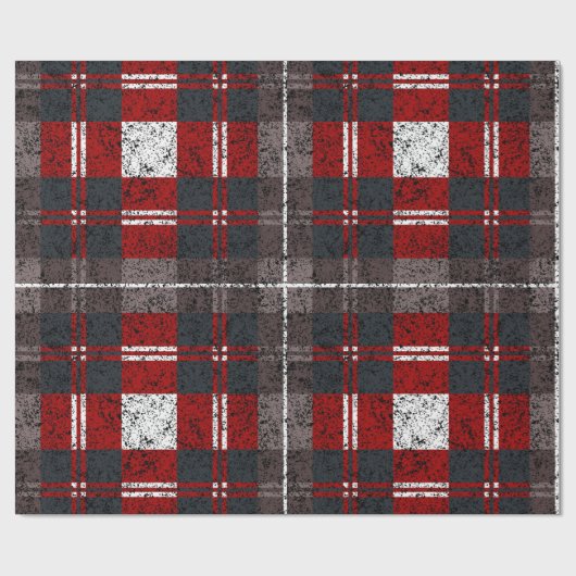 Red Kariert Patterns Weihnachten Geschenkpapier (Flach)