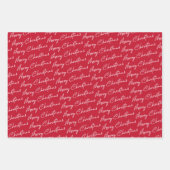 Red Kariert Patterns Weihnachtswrapping Paper Shee Geschenkpapier Set (Vorderseite 2)