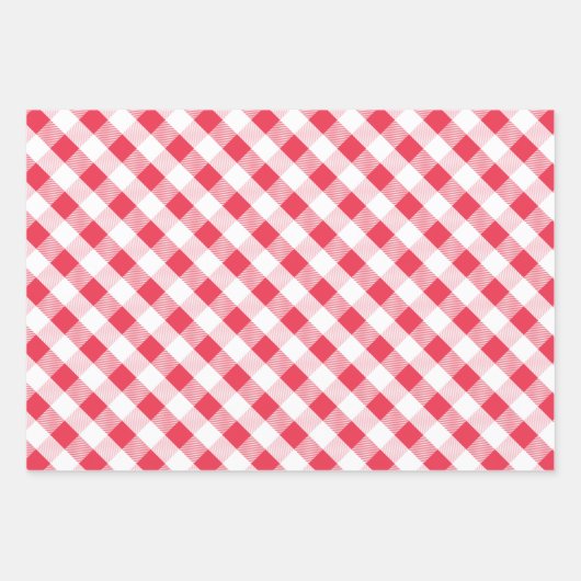 Red Kariert Patterns Weihnachtswrapping Paper Shee Geschenkpapier Set (Vorderseite 3)