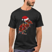 Red Kariert Pelican Bird Weihnachtsbeleuchtung Xma T-Shirt (Vorderseite)