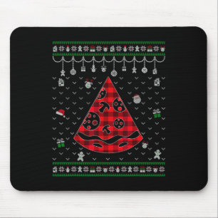 Red Kariert Pizza Lover Fun Ugge Weihnachten Mousepad