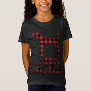 Red Kariert Plott Hound Lover Christmas Matching F T-Shirt