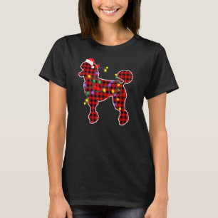 Red Kariert Poodle Christmas Pajamas Familie Dog X T-Shirt