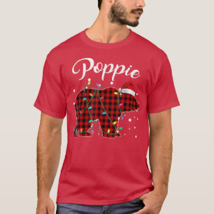 Red Kariert Poppie Bär Matching Buffalo Pajama T-Shirt