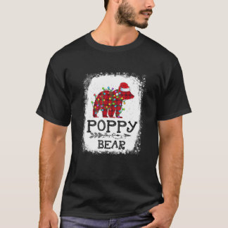 Red Kariert Poppy Bear Weihnachtsraenbogen Pajama  T-Shirt