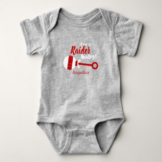 Red Kariert Rattle Raider Baby Bodysuit Baby Strampler (Vorderseite)