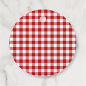 Red Kariert, Red Gingham Geschenkanhänger (Rückseite)