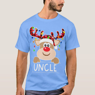 Red Kariert Reindeer Onkel Weihnachtsfest T-Shirt