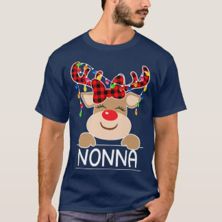 Red Kariert Reindeh Nonna Weihnachten Weihnachten T-Shirt