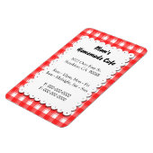 Red Kariert Restaurant Advertising Custom Magnet (Linke Seite)