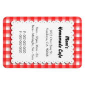 Red Kariert Restaurant Advertising Custom Magnet (Horizontal)