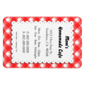 Red Kariert Restaurant Advertising Template Magnet (Horizontal)