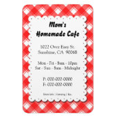 Red Kariert Restaurant Advertising Template Magnet (Vertikal)