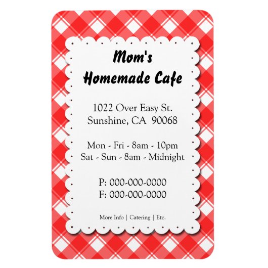 Red Kariert Restaurant Advertising Template Magnet (Vertikal)