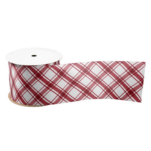 Red Kariert Ribbon Satinband
