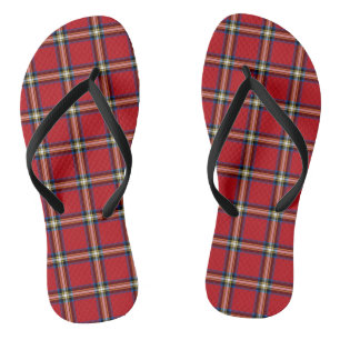 Red Kariert, Royal Stewart Tartan Badesandalen