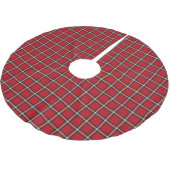 Red Kariert, Royal Stewart Tartan Polyester Weihnachtsbaumdecke (Schrägansicht)