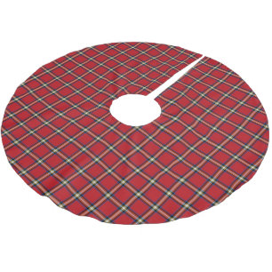 Red Kariert, Royal Stewart Tartan Polyester Weihnachtsbaumdecke