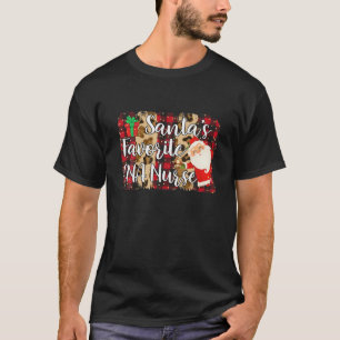 Red Kariert Santa's Lieblings CNA Weihnachten Xma T-Shirt