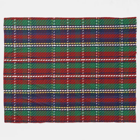 Red Kariert Scottish Rustic Flannel Print Fleecedecke (Vorderseite (Horizontal))