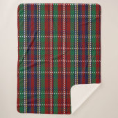 Red Kariert Scottish Rustic Flannel Print Sherpadecke (Vorderseite)