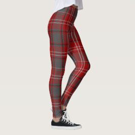 Red Kariert Scottish Tartan Leggings Pants Grau
