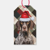 Red Kariert Shorthair Pointer Dog über Weihnachten Geschenkanhänger (Vorderseite)