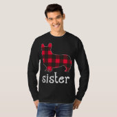 Red Kariert Sister Corgi Christmas Matching Family T-Shirt (Vorne ganz)