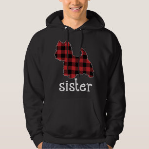 Red Kariert Sister Westie Weihnachts Vater Matchin Hoodie