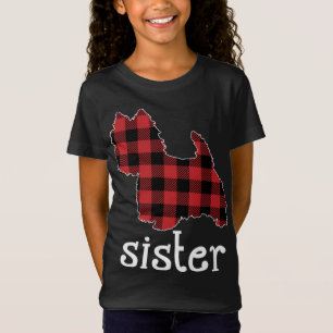 Red Kariert Sister Westie Weihnachts Vater Matchin T-Shirt