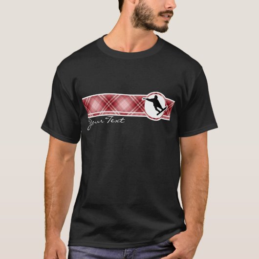 Red Kariert Snowboarden T-Shirt (Vorderseite)