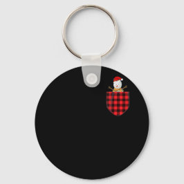 Red Kariert Snowman in Pocket Buffalo Schlüsselanhänger