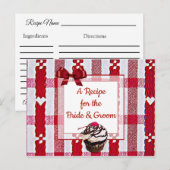 Red Kariert Tablecloth Wedding Rezept Card Postkarte (Vorne/Hinten)