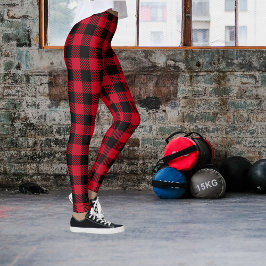 Red Kariert Tartan Leggings