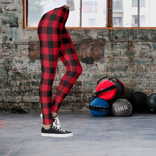 Red Kariert Tartan Leggings