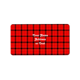 Red Kariert Tartan Pattern Adressaufkleber