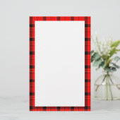 Red Kariert Tartan Pattern Briefpapier (Stehend Vorderseite)