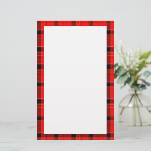 Red Kariert Tartan Pattern Briefpapier (Stehend Vorderseite)