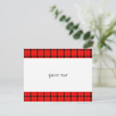 Red Kariert Tartan Pattern Einladung (Stehend Vorderseite)