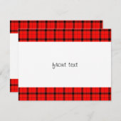 Red Kariert Tartan Pattern Einladung (Vorne/Hinten)