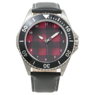 Red Kariert Tartan Watch Armbanduhr
