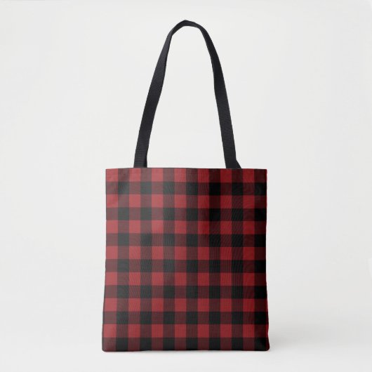 Red Kariert Tote Bag Tasche (Vorderseite)