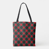 Red Kariert Tote Bag Tasche (Rückseite)