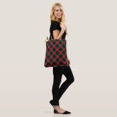 Red Kariert Tote Bag Tasche (Am Model)
