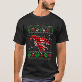 Red Kariert Ugly Sweater Christmas Animals Lobster T-Shirt (Vorderseite)