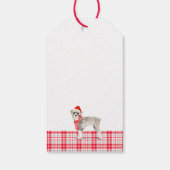 Red Kariert und Schnauzer Dog Weihnachten Geschenkanhänger (Rückseite)