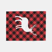 Red Kariert und White Stag | Urlaub Fleecedecke (Vorderseite (Horizontal))