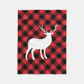 Red Kariert und White Stag | Urlaub Fleecedecke (Vorderseite)